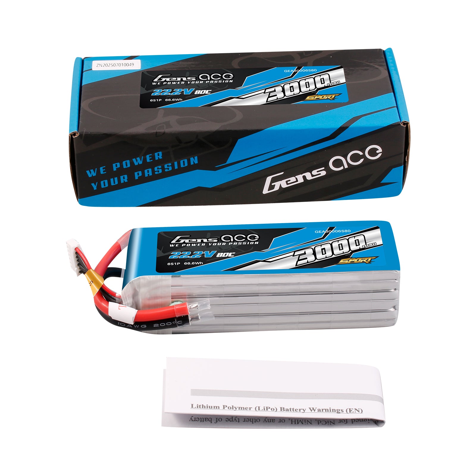 Gens Ace Sport Series 3000mAh 6S batterie LiPo 22,2V F5B