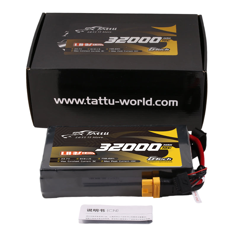 Tattu UHV 32000mAh 6S batterie drone 23.7V XT90S