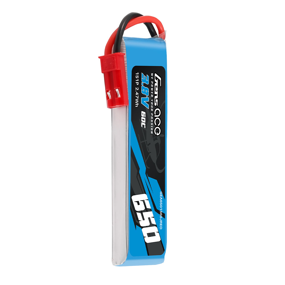 Gens Ace Classic 650mAh 1S batterie LiPo HV 3.8V 60C JST