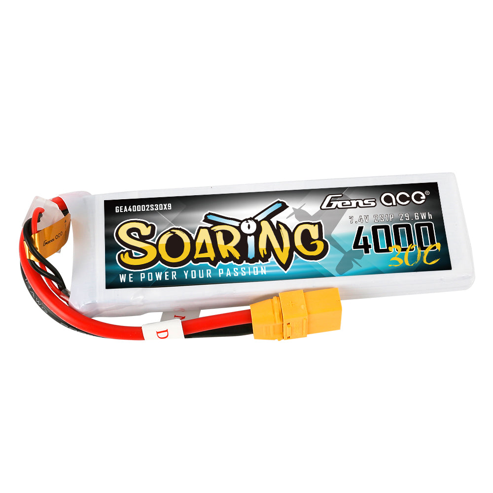 Gens Ace Soaring 4000mAh 2S batterie LiPo XT90 30C 7.4V