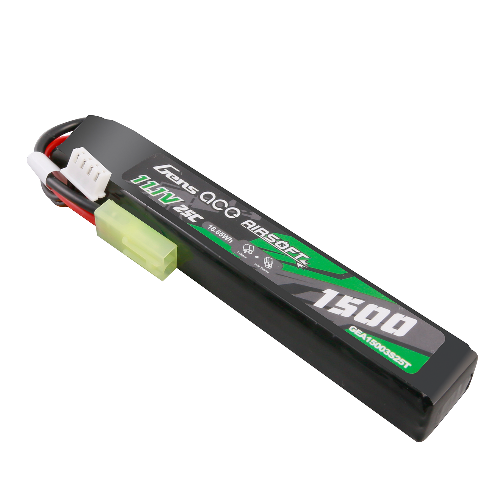 Gens Ace Airsoft Battery 1500mAh 3S batterie lipo 11.1V mini Tamiya