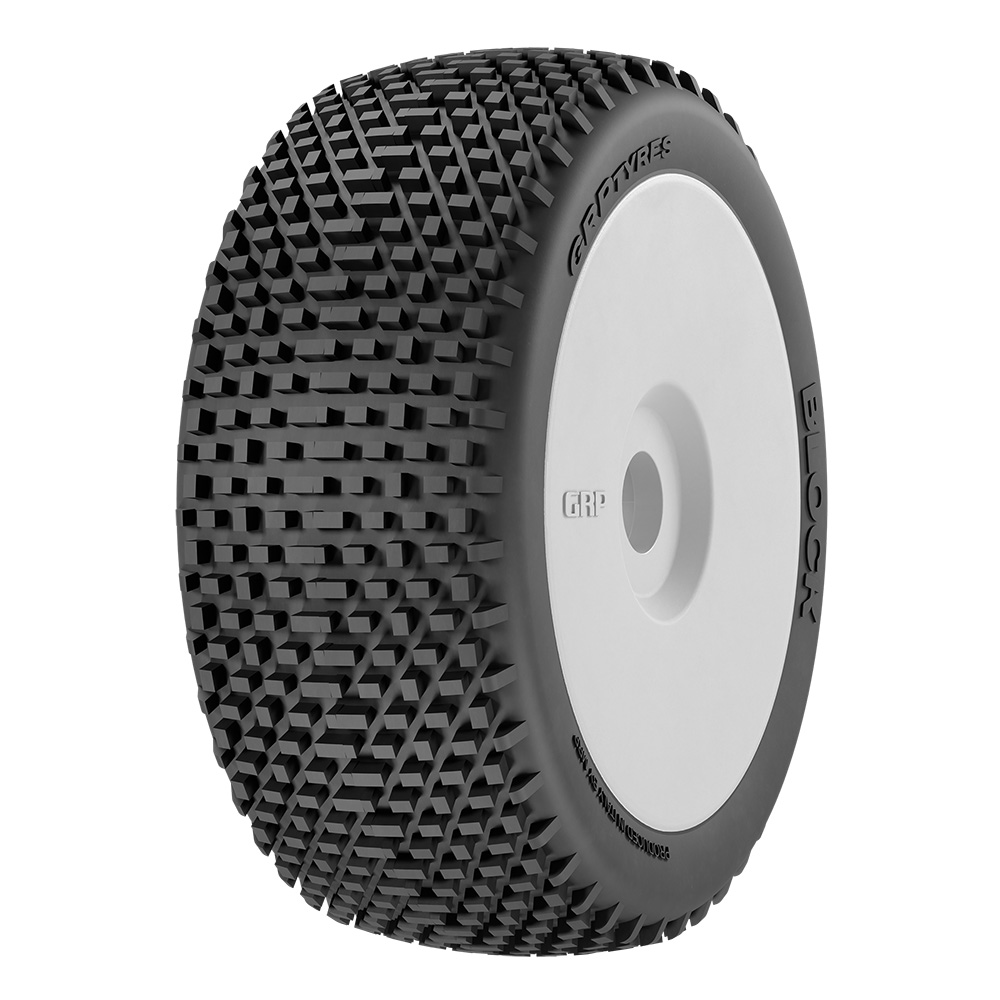 GRP 1:8 Buggy Block N35 pneus buggy blanc grip haut
