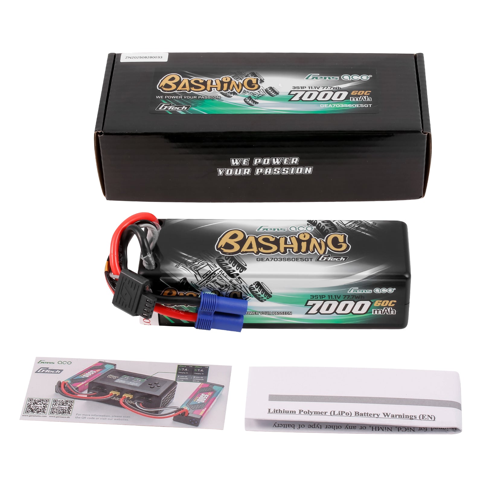 Gens Ace Bashing 7000mAh 3S batterie LiPo T Plug 60C