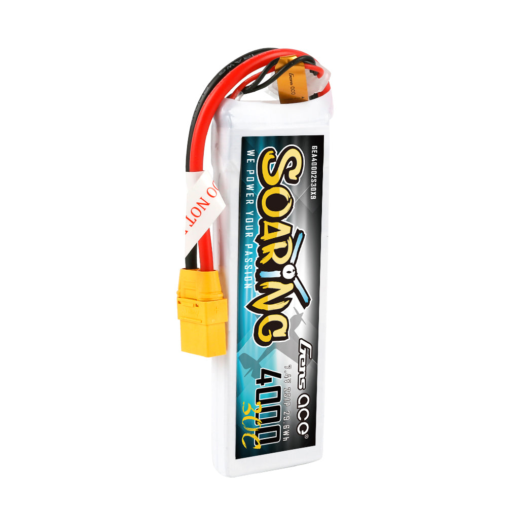 Gens Ace Soaring 4000mAh 2S batterie LiPo XT90 30C 7.4V