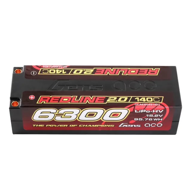 Gens Ace Redline 2.0 6300mAh 4S 140C batterie LiPo HV Bullet