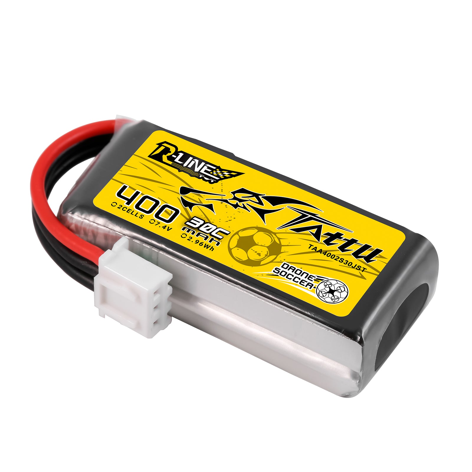 Tattu R-Line 400mAh 2S batterie lipo 7.4V JST-XHR Drone Soccer