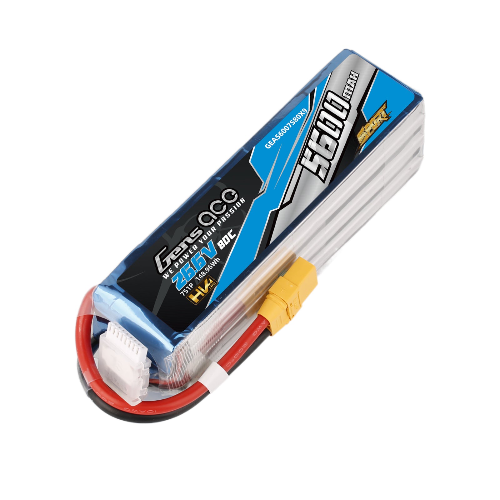 Gens Ace Sport 5600mAh 7S 80C batterie LiPo HV 26.6V XT90