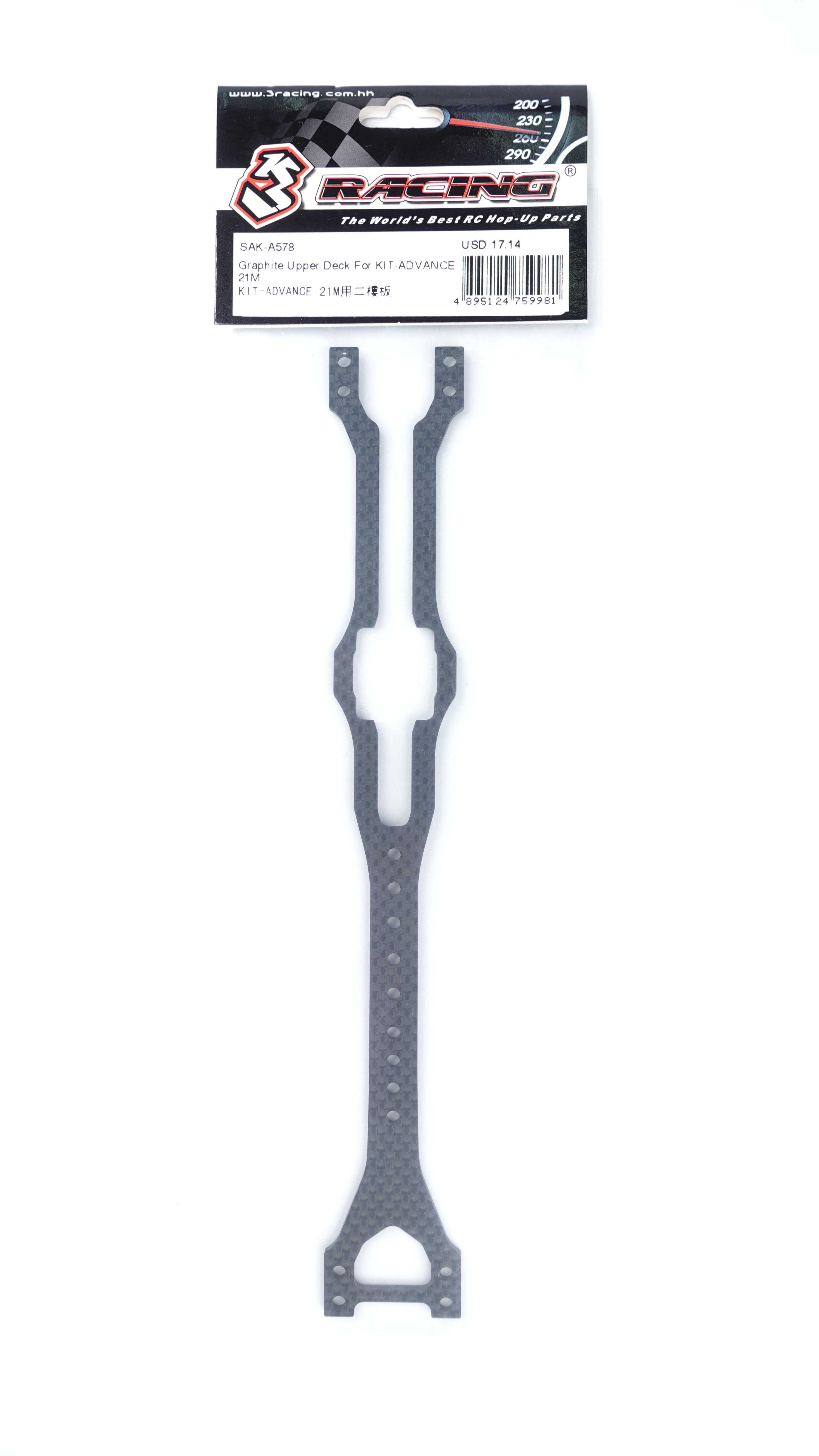 3Racing Advance SAK-A578 platine supérieure graphite