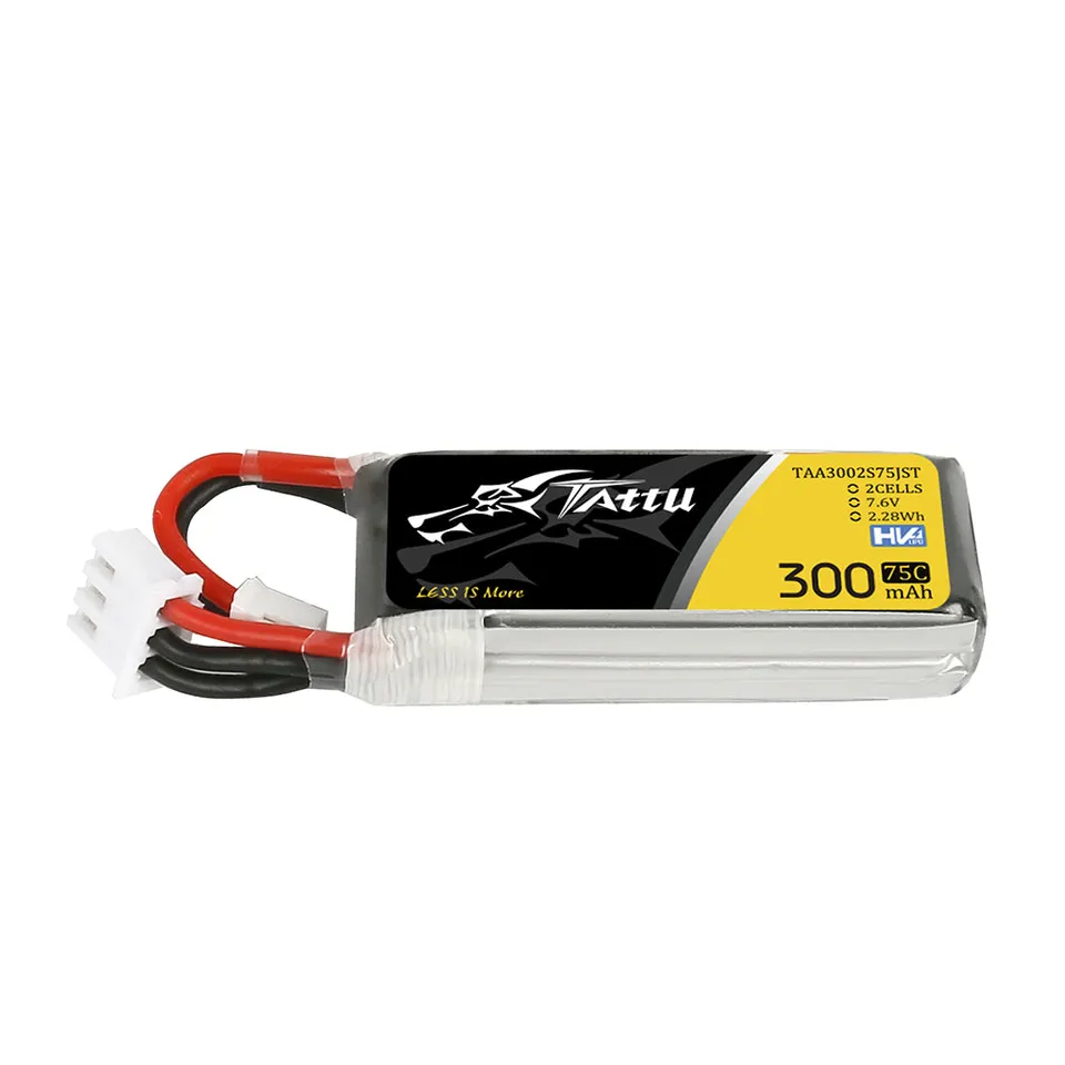 Tattu 300mAh 2S 75C batterie LiPo HV JST-PHR Tinyhawk