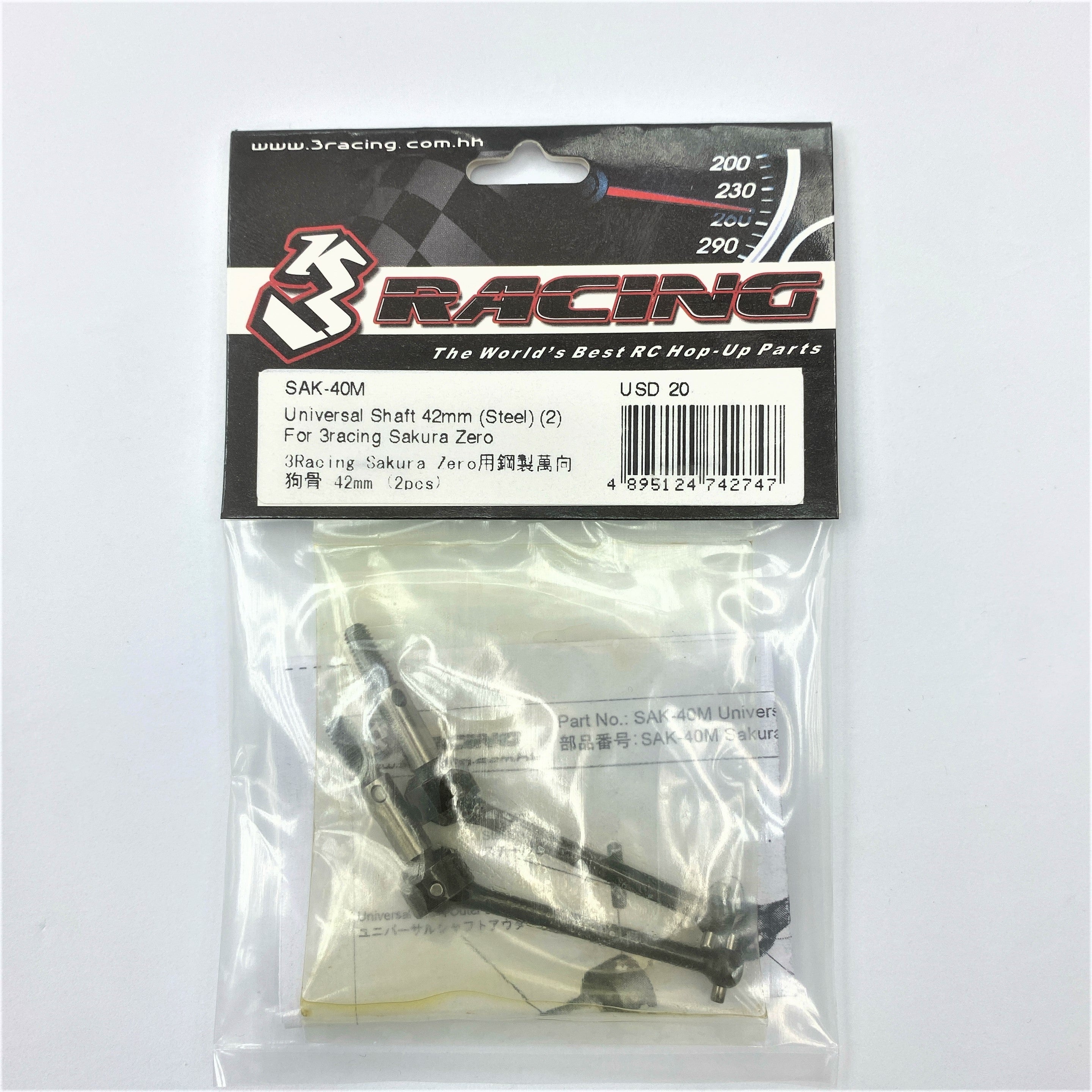 3Racing Sakura SAK-40M cardans acier 42mm Zero x2