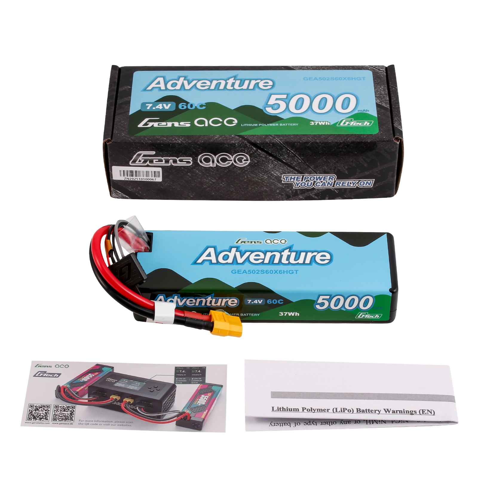 Gens Ace Adventure 5000mAh 2S batterie LiPo XT60 60C