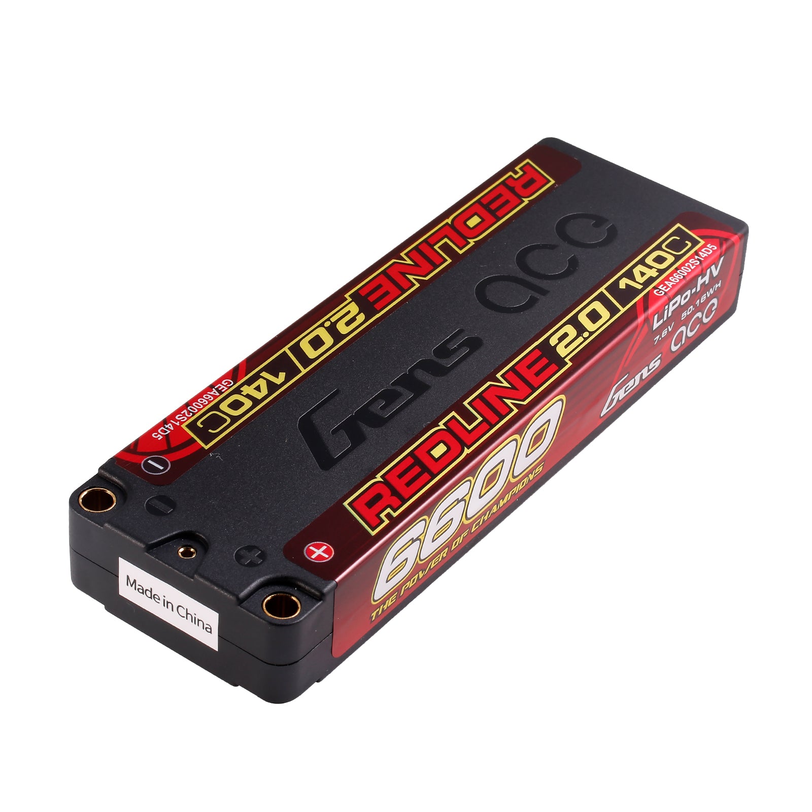 Gens Ace Redline 2.0 batterie LiPo 6600mAh 2S 140C HV 7.6V