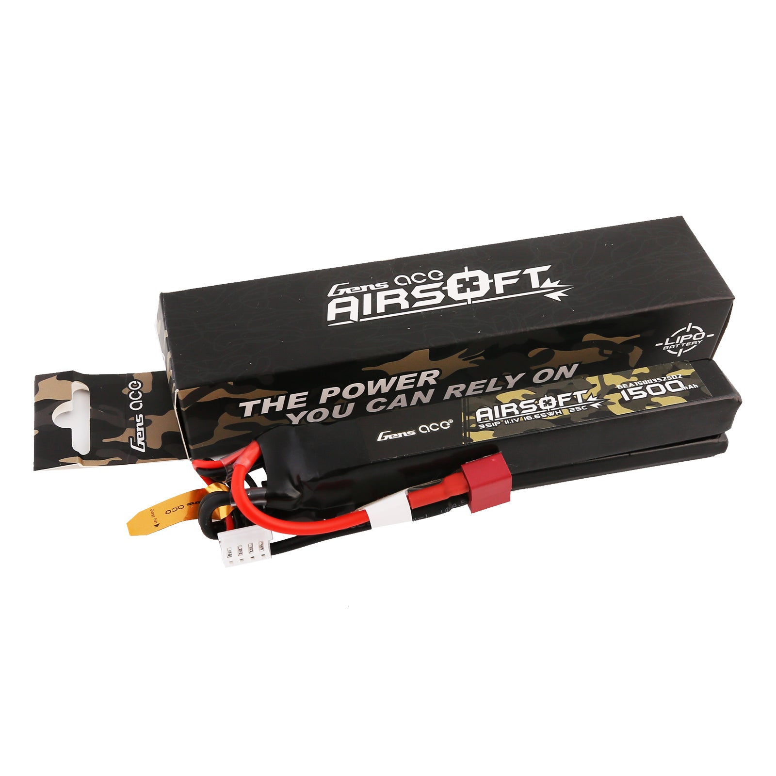 Gens Ace Airsoft batterie LiPo 1500mAh 3S 25C Nunchuck
