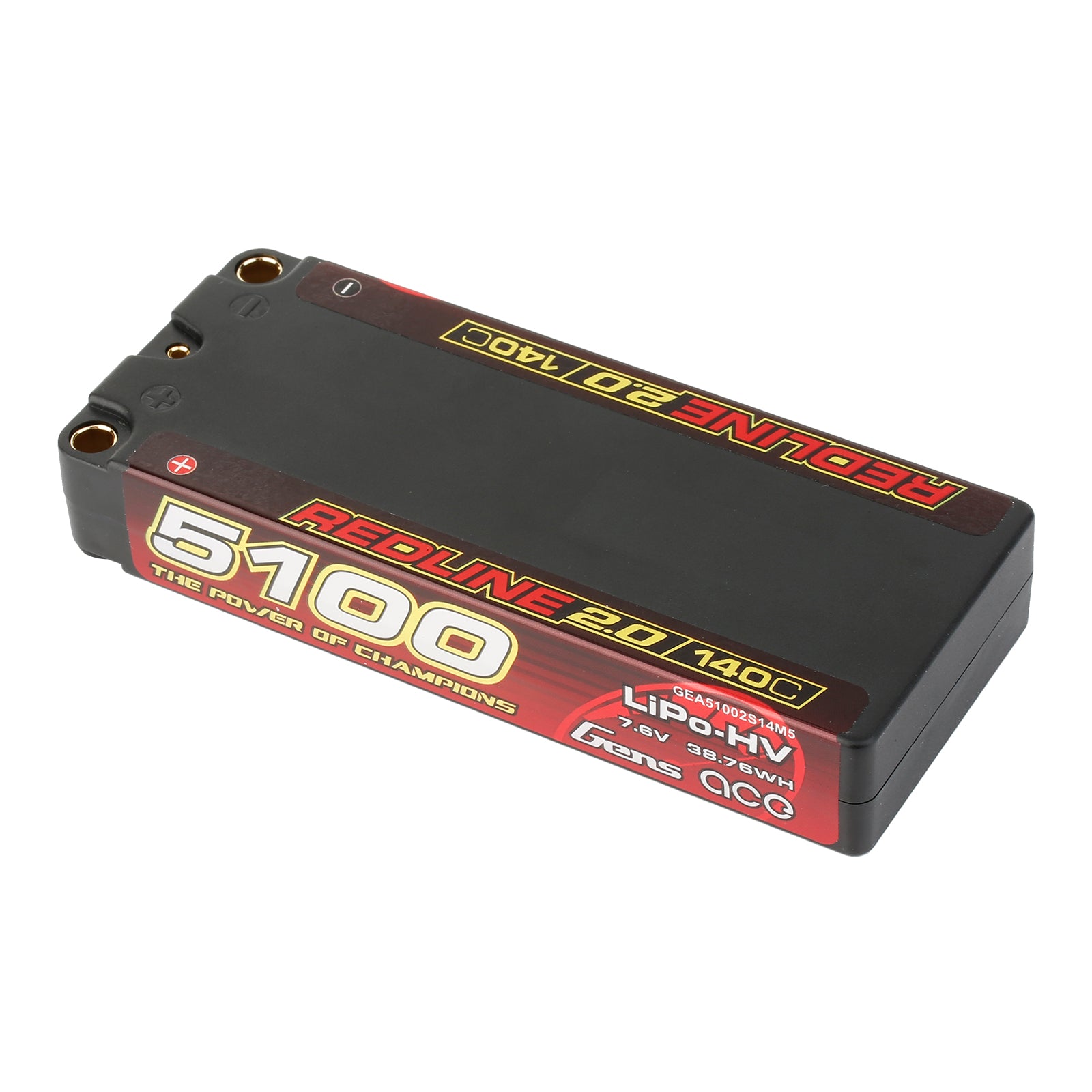 Gens Ace Redline 2.0 5100mAh 2S 140C batterie LiPo 7.6V HV 5.0mm