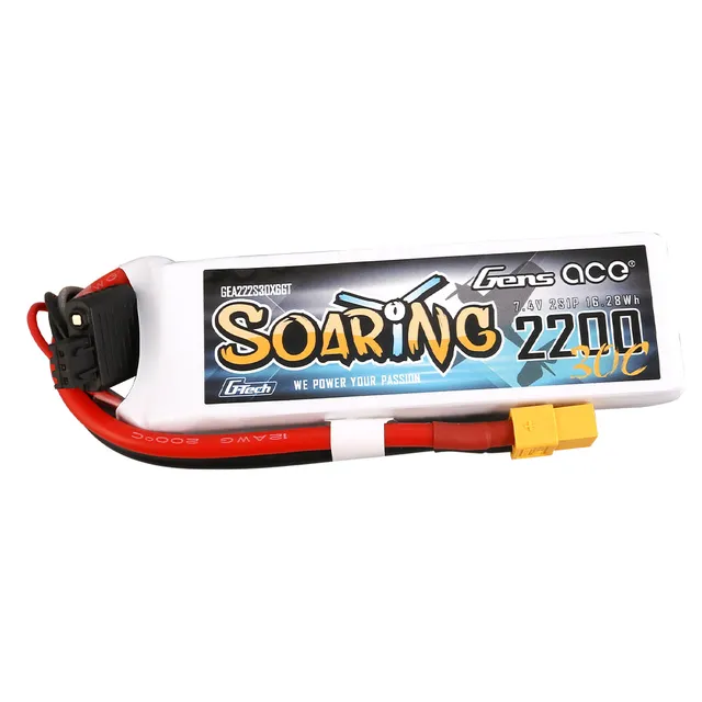 Gens Ace Soaring 2200mAh 2S batterie LiPo XT60 30C