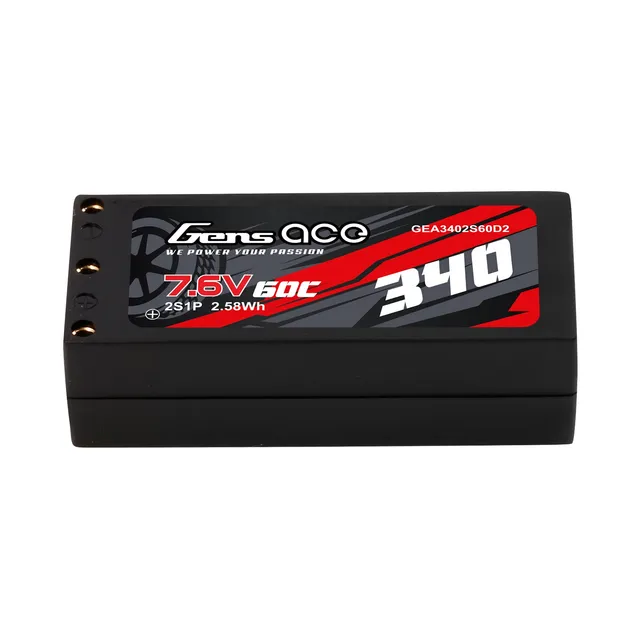 Gens Ace Car Classic 340mAh 2S HV 60C Batterie Lipo mini RC