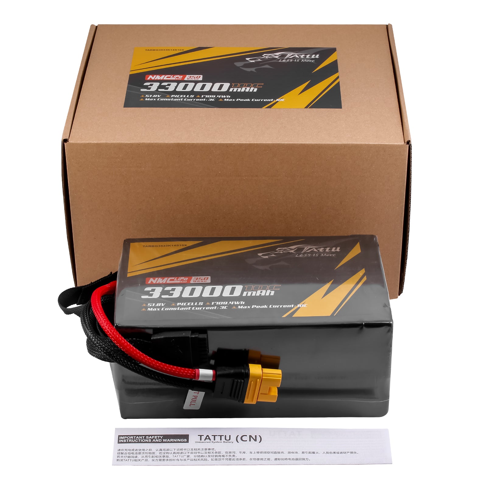 Tattu 33000mAh 14S 10C 51.8V batterie drone AS150U-F 350Wh/kg