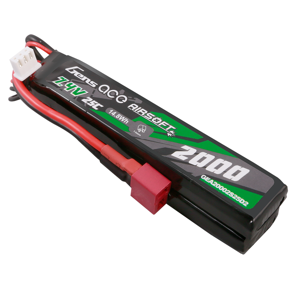 Gens ace Airsoft 2000mAh 2S batterie lipo Saddle Deans