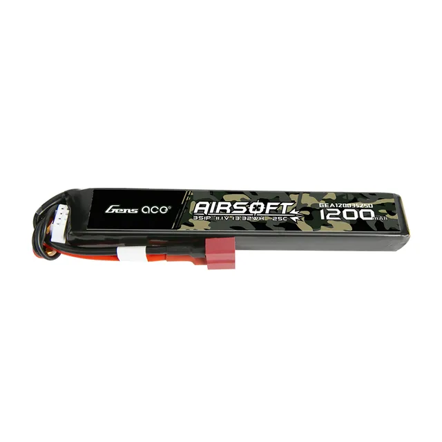 Gens Ace Airsoft Battery lipo 1200mAh 3S 11.1V 25C Deans