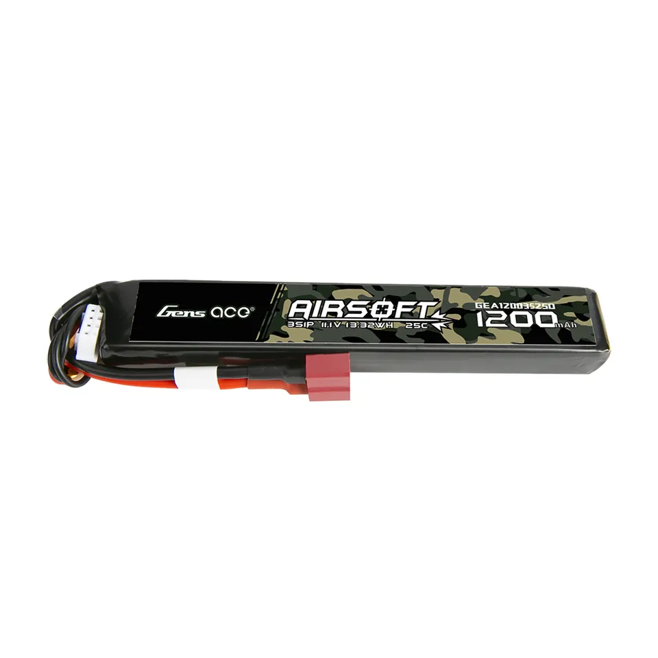 Gens Ace Airsoft Battery lipo 1200mAh 3S 11.1V 25C Deans