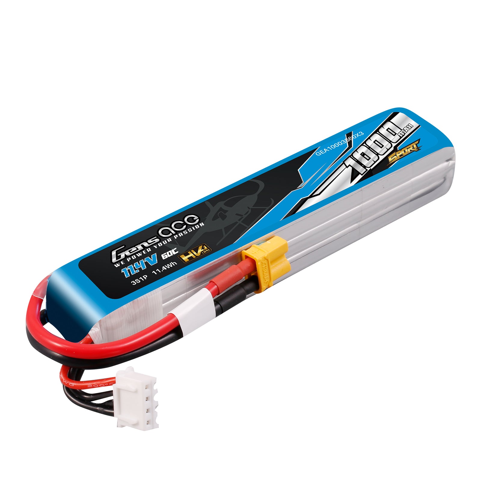 Gens Ace Sport 1000mAh 3S 60C Batterie Lipo XT30 HV