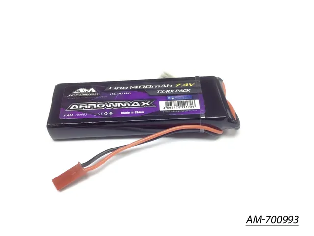Arrowmax Receiver Pack LiPo 1400mAh 7.4V JST AM-700993