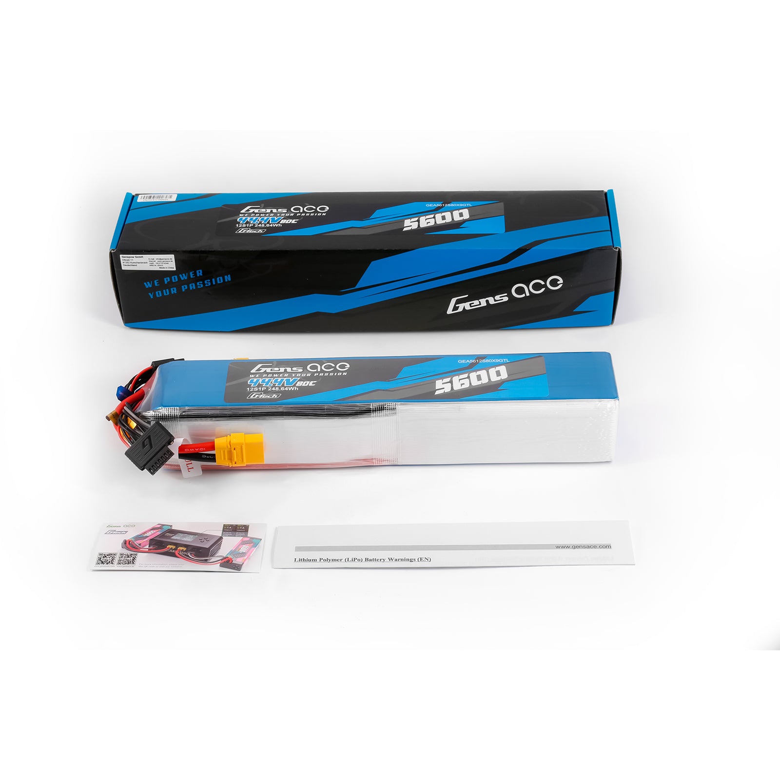 Gens Ace Air Classic 5600mAh 12S batterie hélico 80C XT90