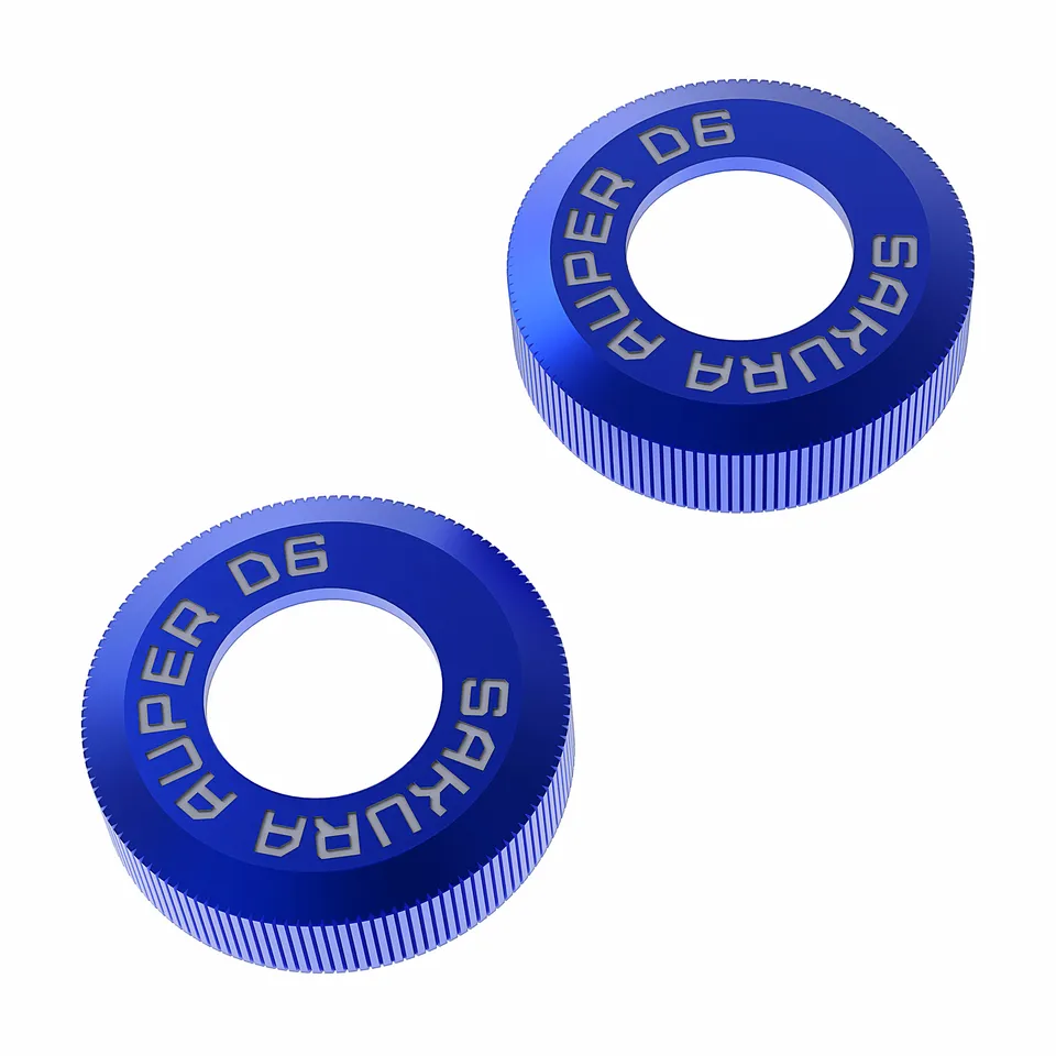 3Racing AuperD5 SAK-D6818B bouchon amortisseur alu bleu x2