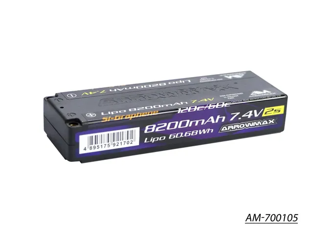 Arrowmax Lipo 2S 8200mAh 7.4V 60C Graphene AM-700105