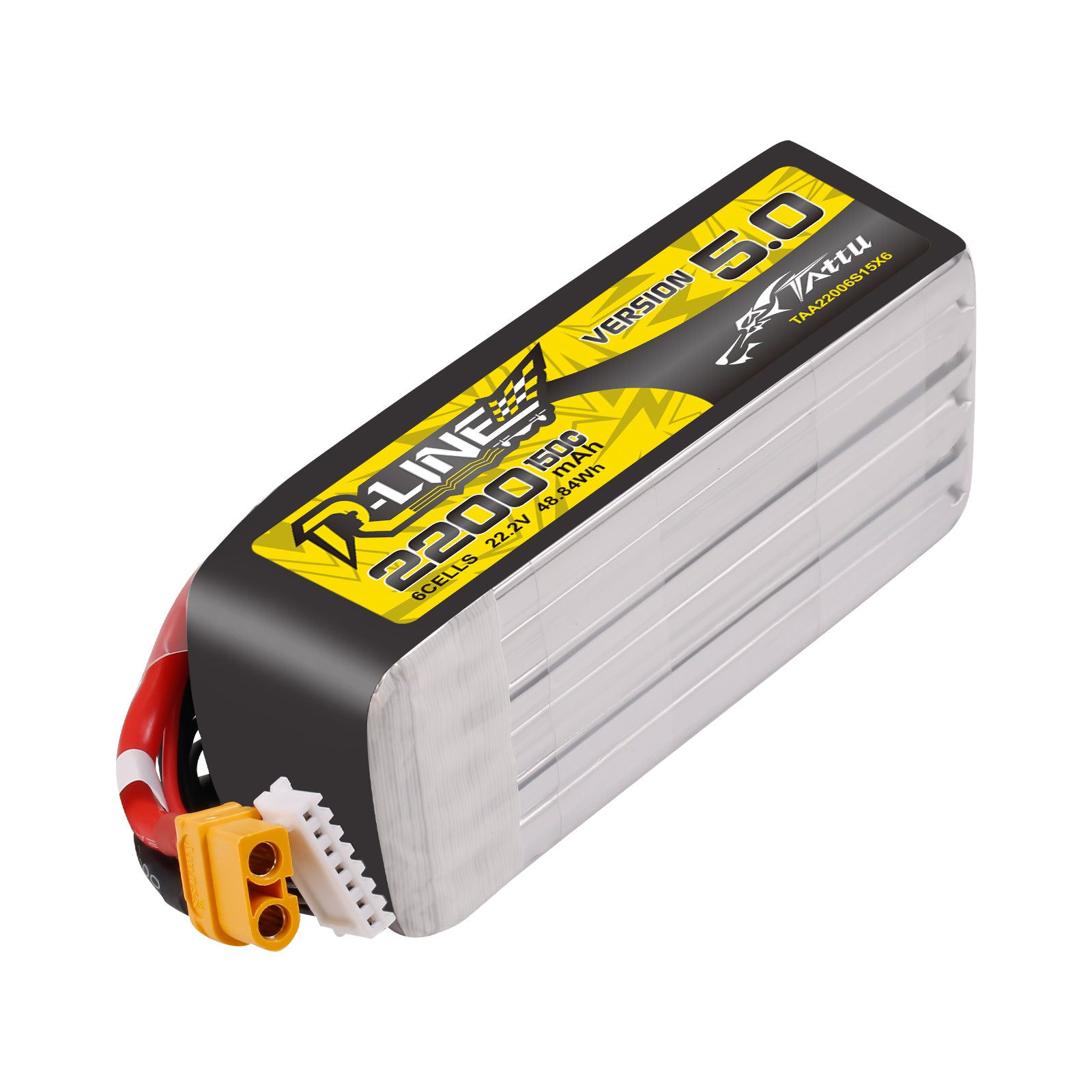 Tattu R-Line 5.0 2200mAh 6S 150C batterie LiPo XT60 7"