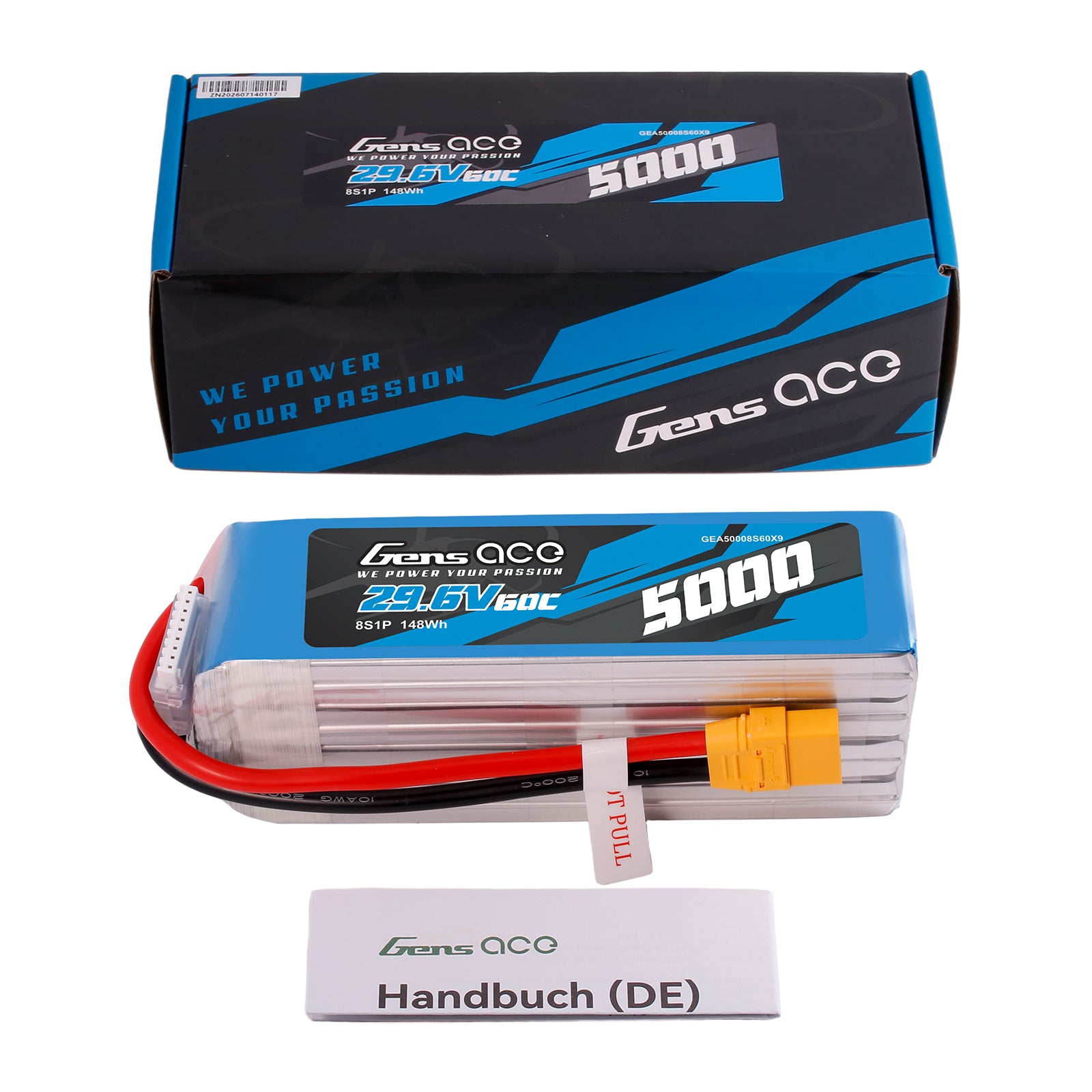 Gens Ace Air Classic 5000mAh 8S batterie LiPo 29.6V XT90
