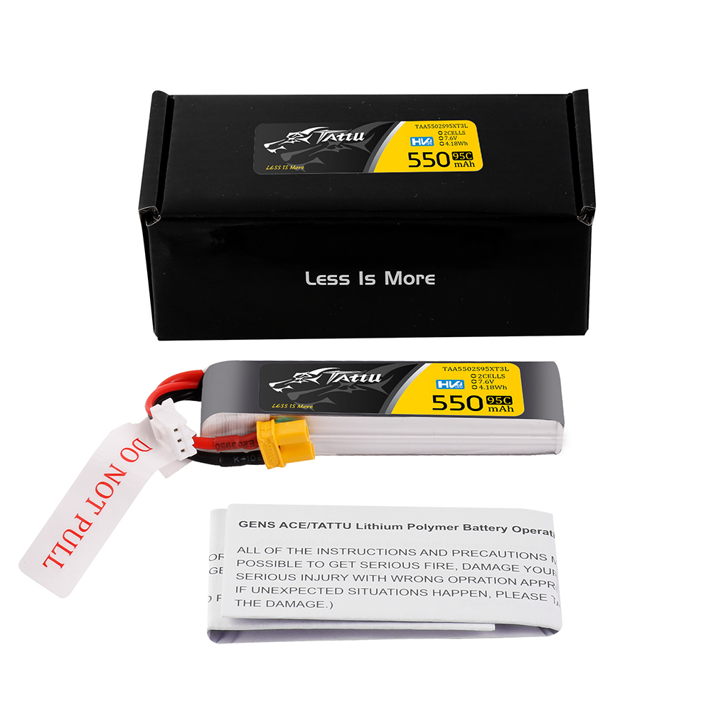 Tattu FPV 550mAh 2S batterie lipo HV XT30 95C