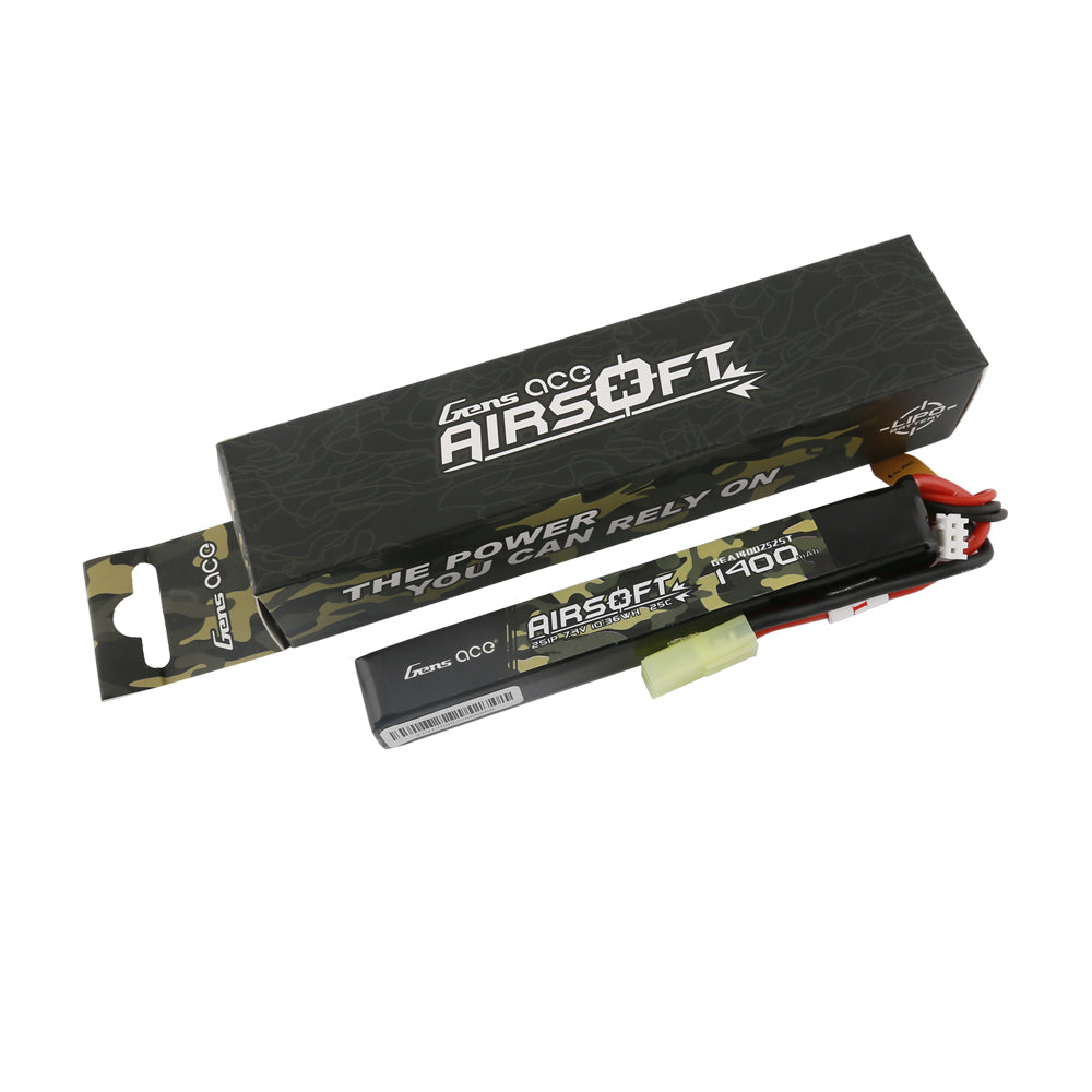 Gens Ace 1400mAh 2S 25C batterie LiPo airsoft 7.4V Tamiya
