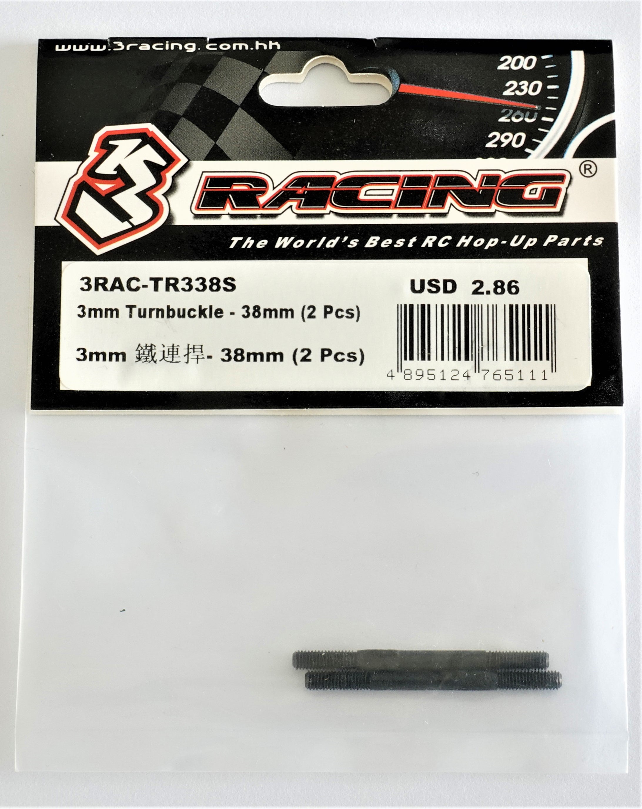 3Racing Parts 3RAC-TR338S biellette 3mm 38mm x2