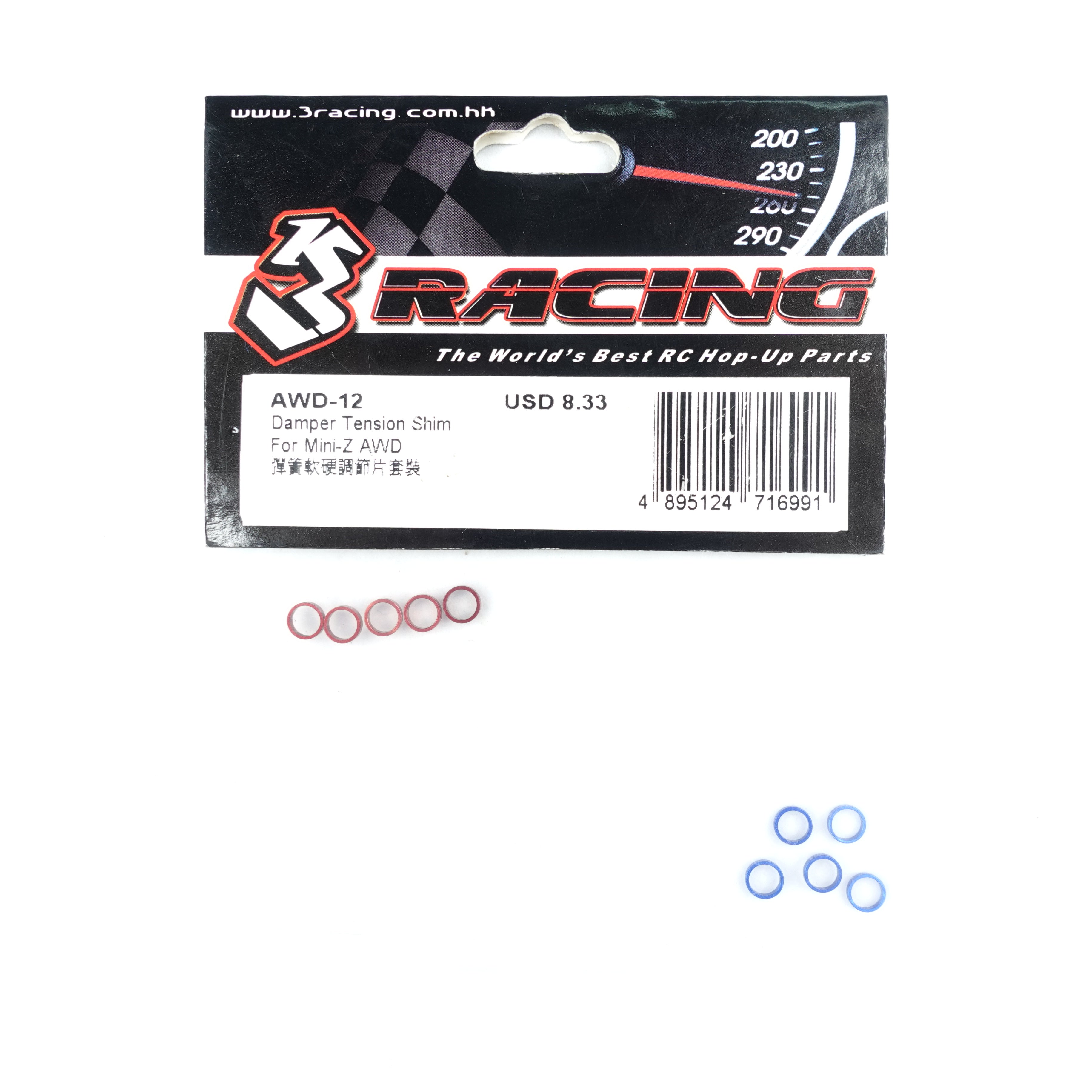 3Racing AWD-12 cale tension amortisseur Mini-Z AWD