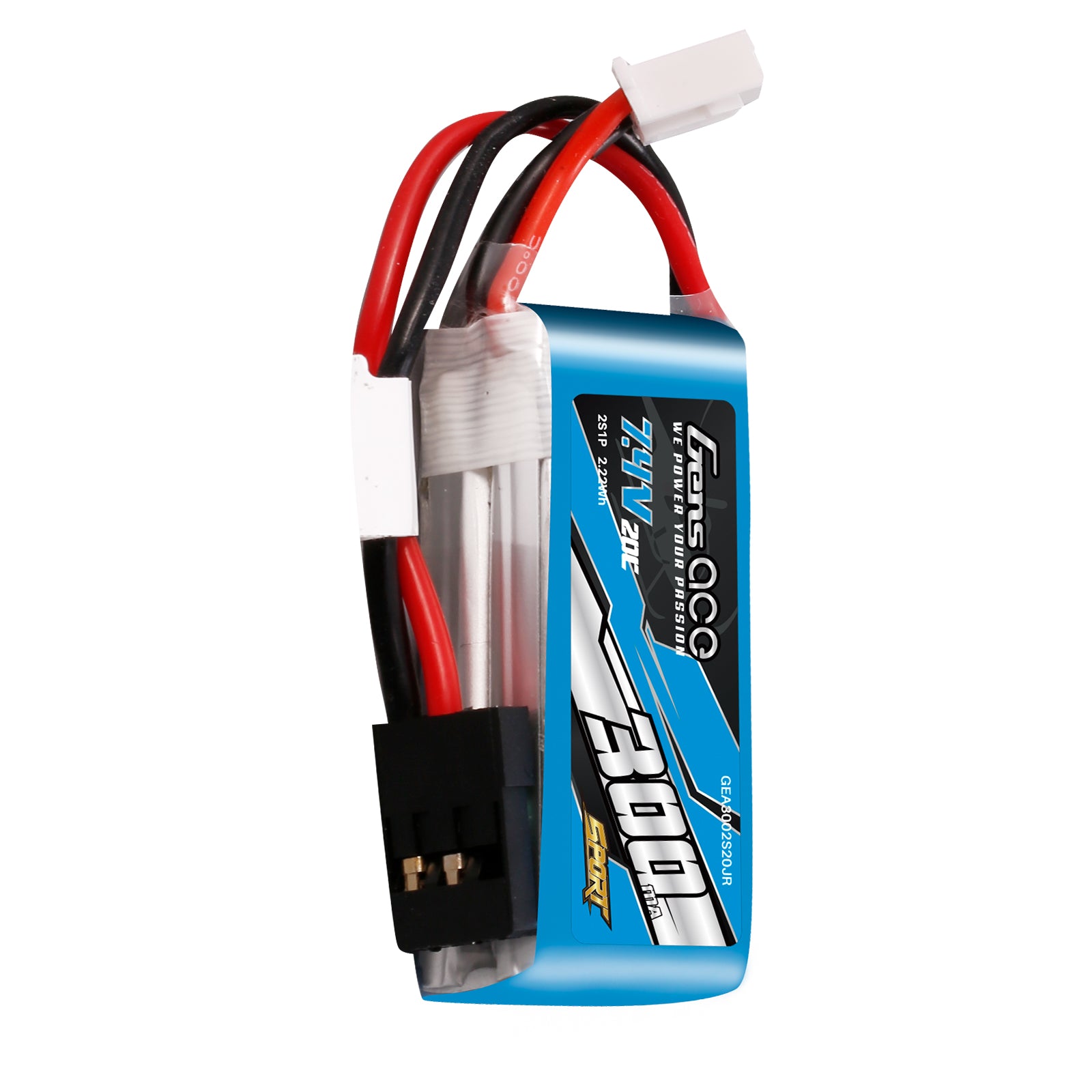 Gens Ace 300mAh 2S 20C batterie LiPo 7,4V JR planeur F3K