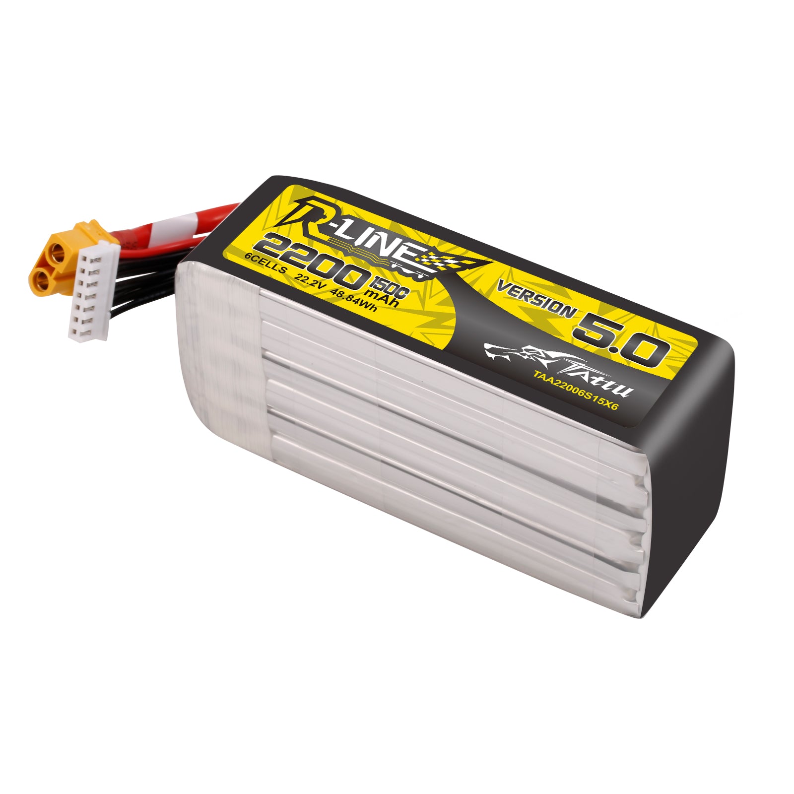 Tattu R-Line 5.0 2200mAh 6S 150C batterie LiPo XT60 7"