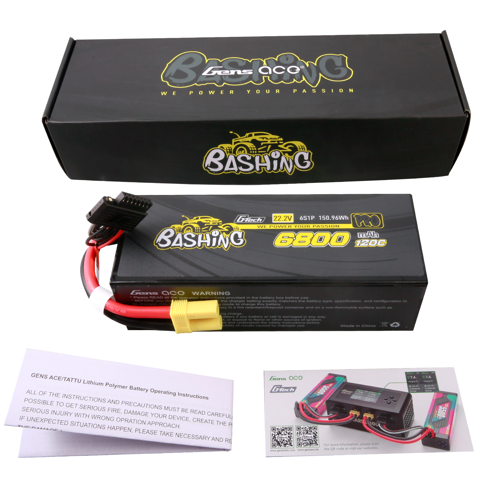 Gens Ace Bashing Pro 6800mAh 6S 120C Batterie Lipo EC5