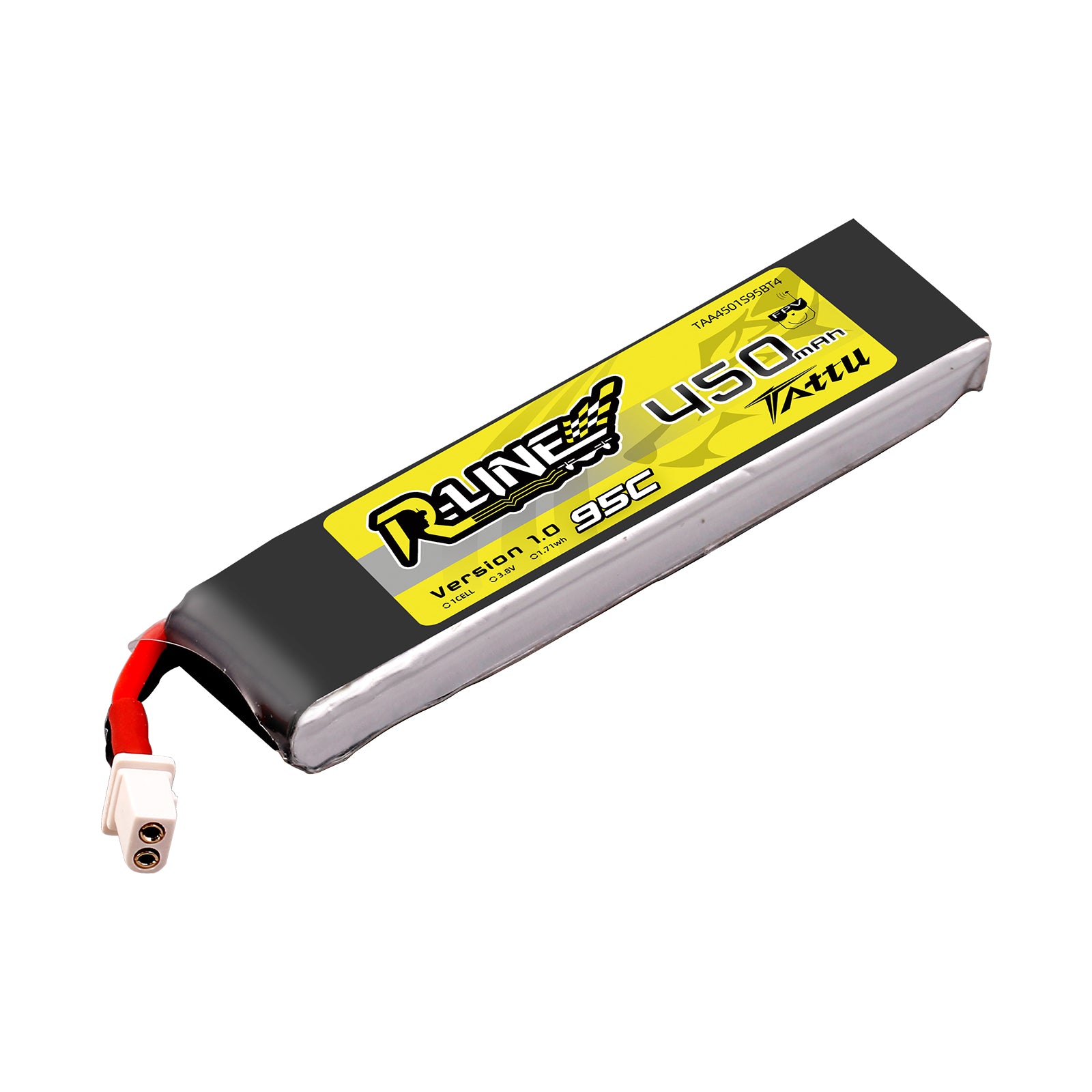 Tattu R-Line 450mAh 1S 95C Batterie Lipo 3.8V BT2.0 x4