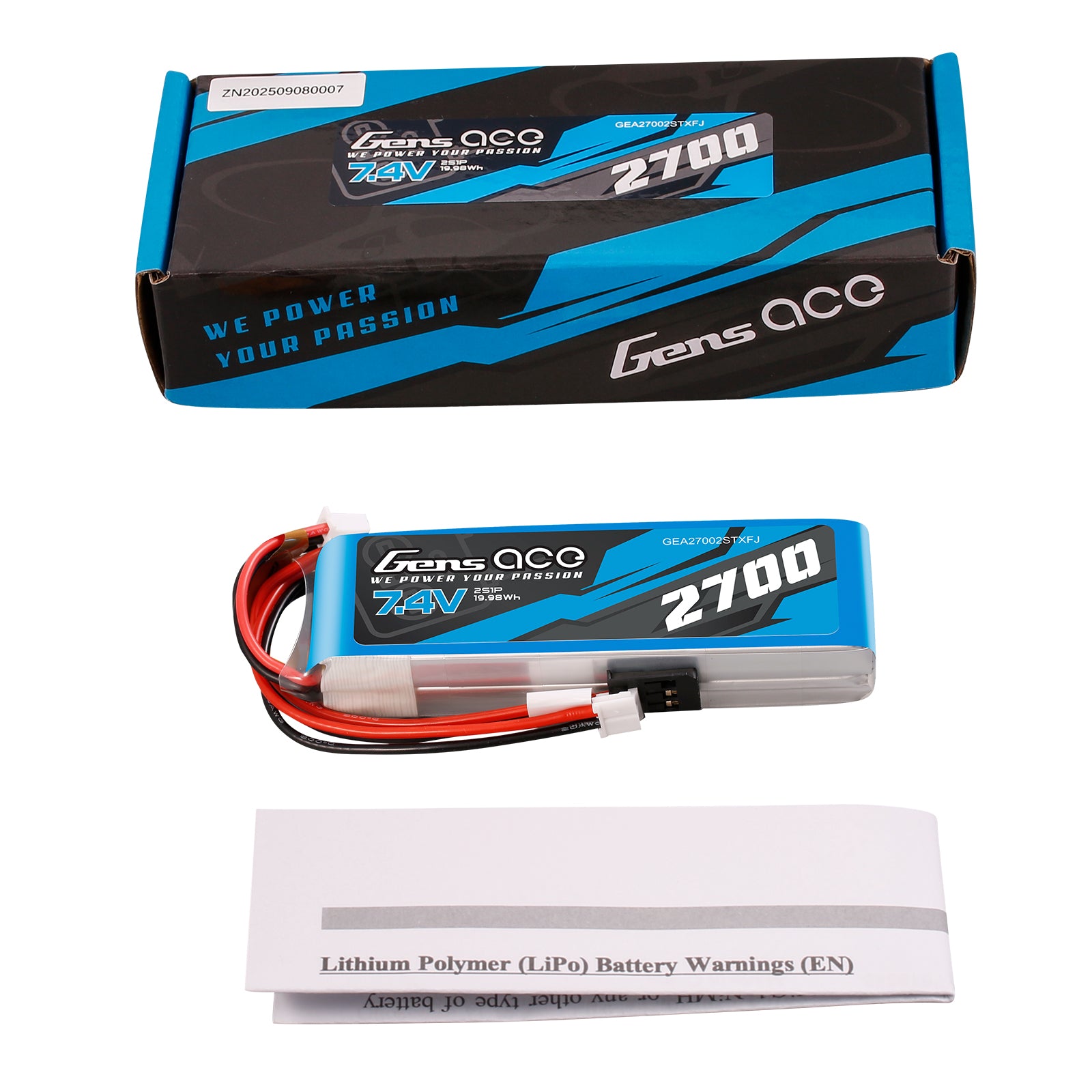 Gens Ace TX/RX 2700mAh 2S batterie LiPo émetteur