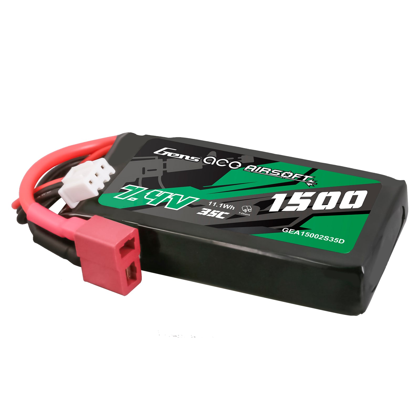 Gens Ace Airsoft Battery 1500mAh 2S 35C 7.4V batterie lipo Deans