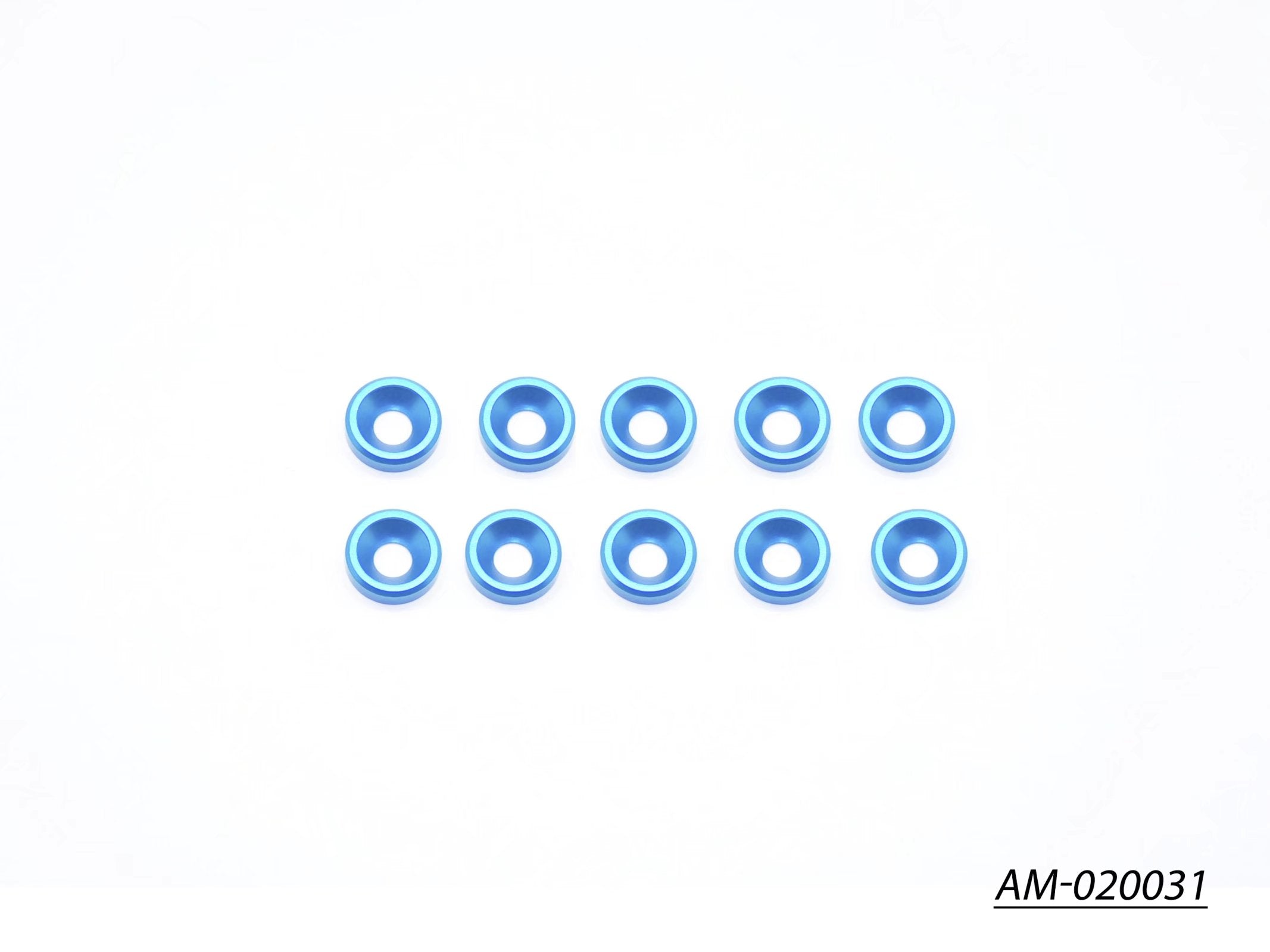 Arrowmax AM-020031 Rondelle alu M3 fraisée bleue x10