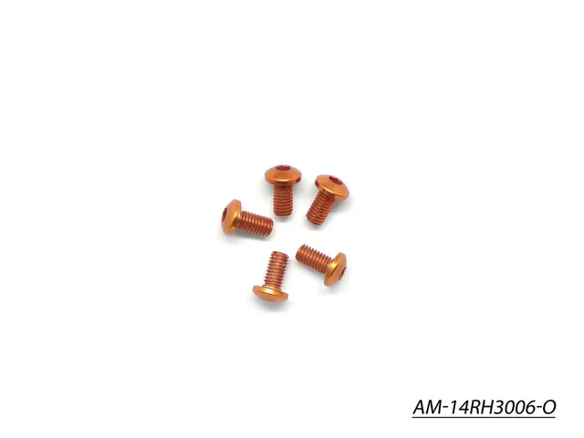 Arrowmax Vis Alu Tête Ronde M3x6 Orange x5 AM-14RH3006-O
