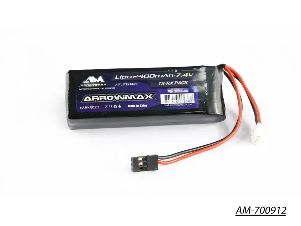 Arrowmax 2S LiPo batterie 2400mAh 7.4V Flat Pack TX/RX