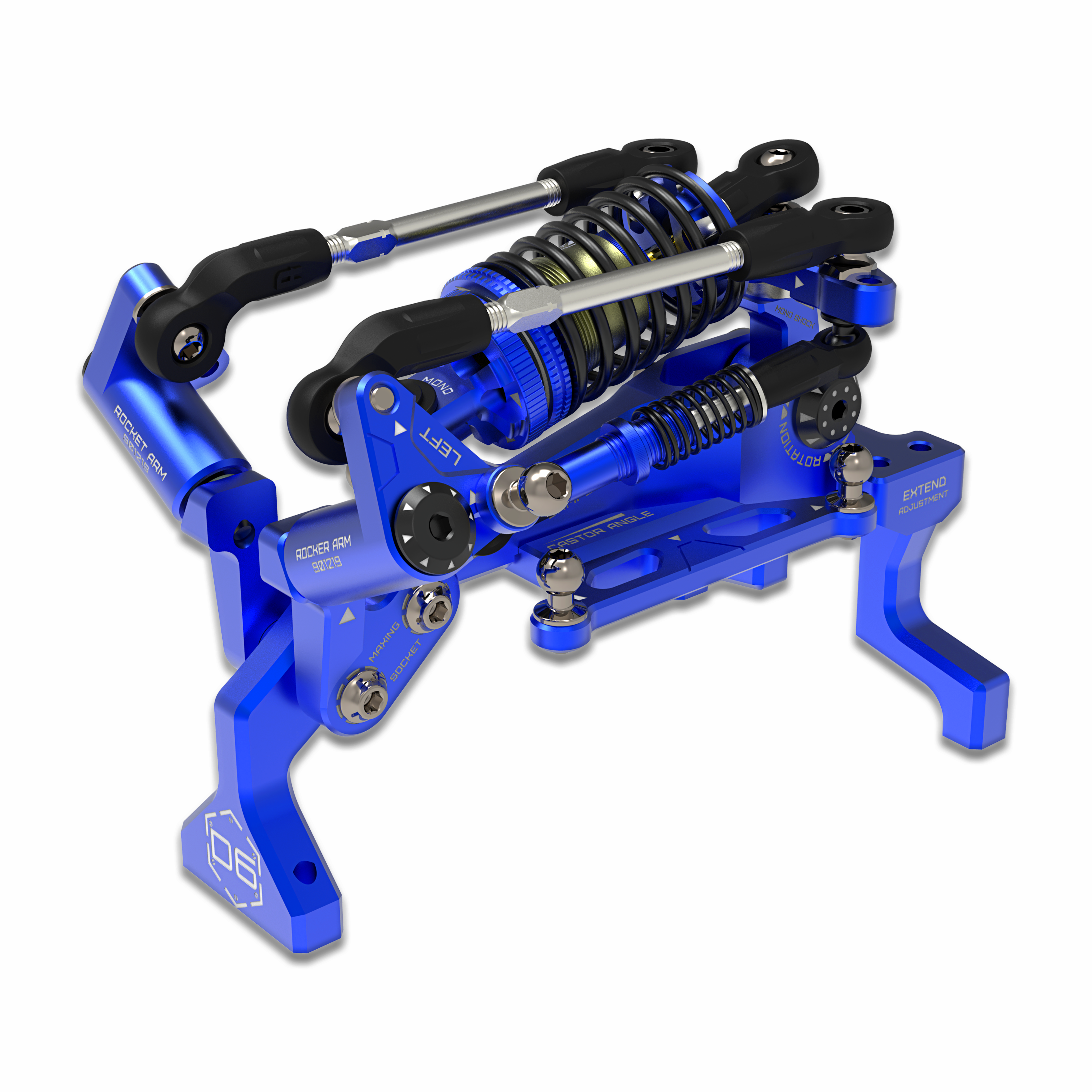 3Racing AuperD5 SAK-D6807 bulkhead avant alu bleu