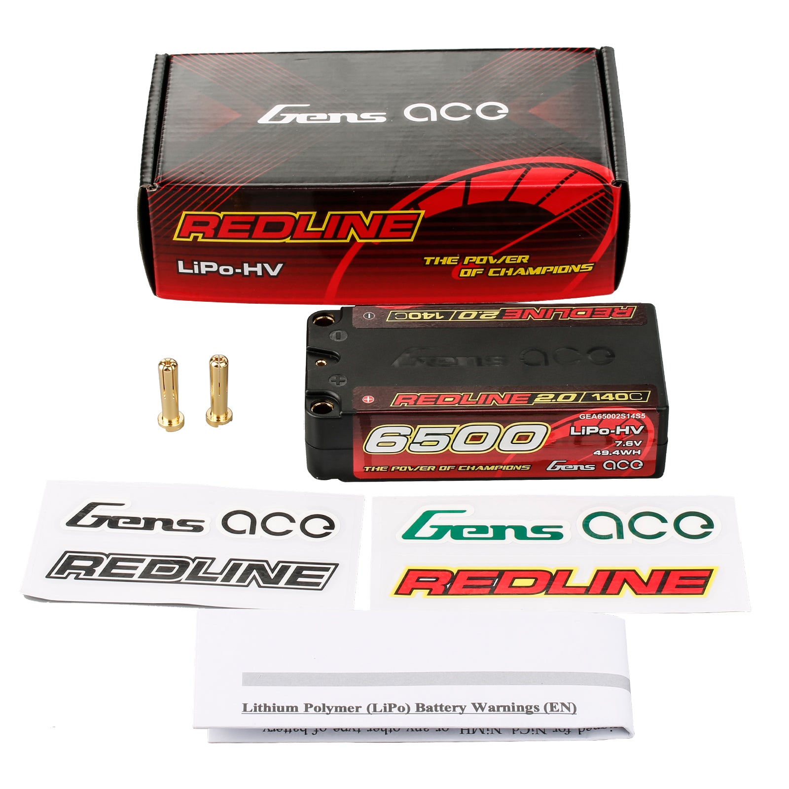 Gens Ace Redline 2.0 6500mAh 2S 140C batterie LiPo shorty HV