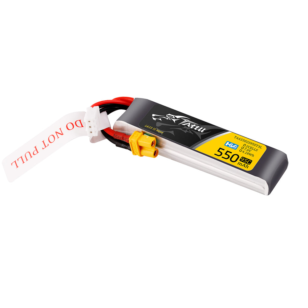 Tattu FPV 550mAh 2S batterie lipo HV XT30 95C