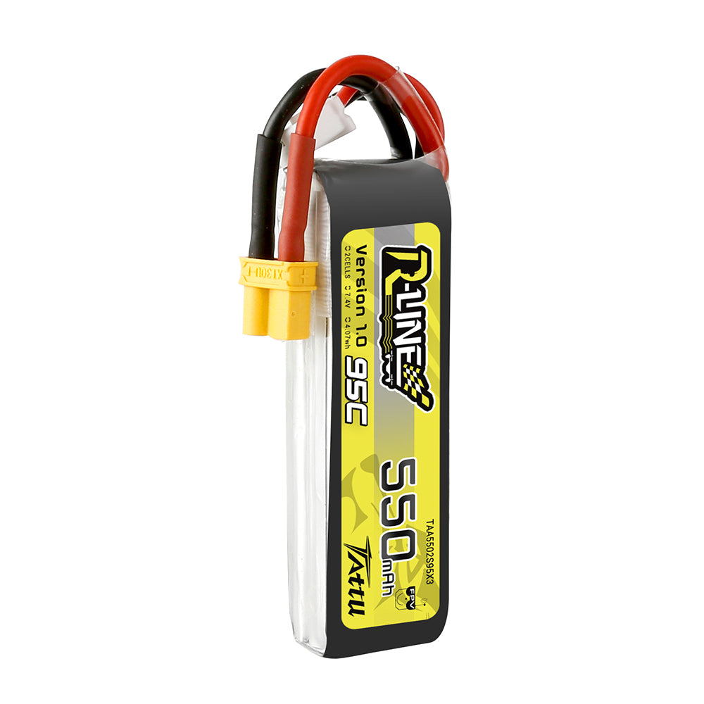 Tattu R-Line 550mAh 2S 95C batterie LiPo 7.4V XT30 FPV Race