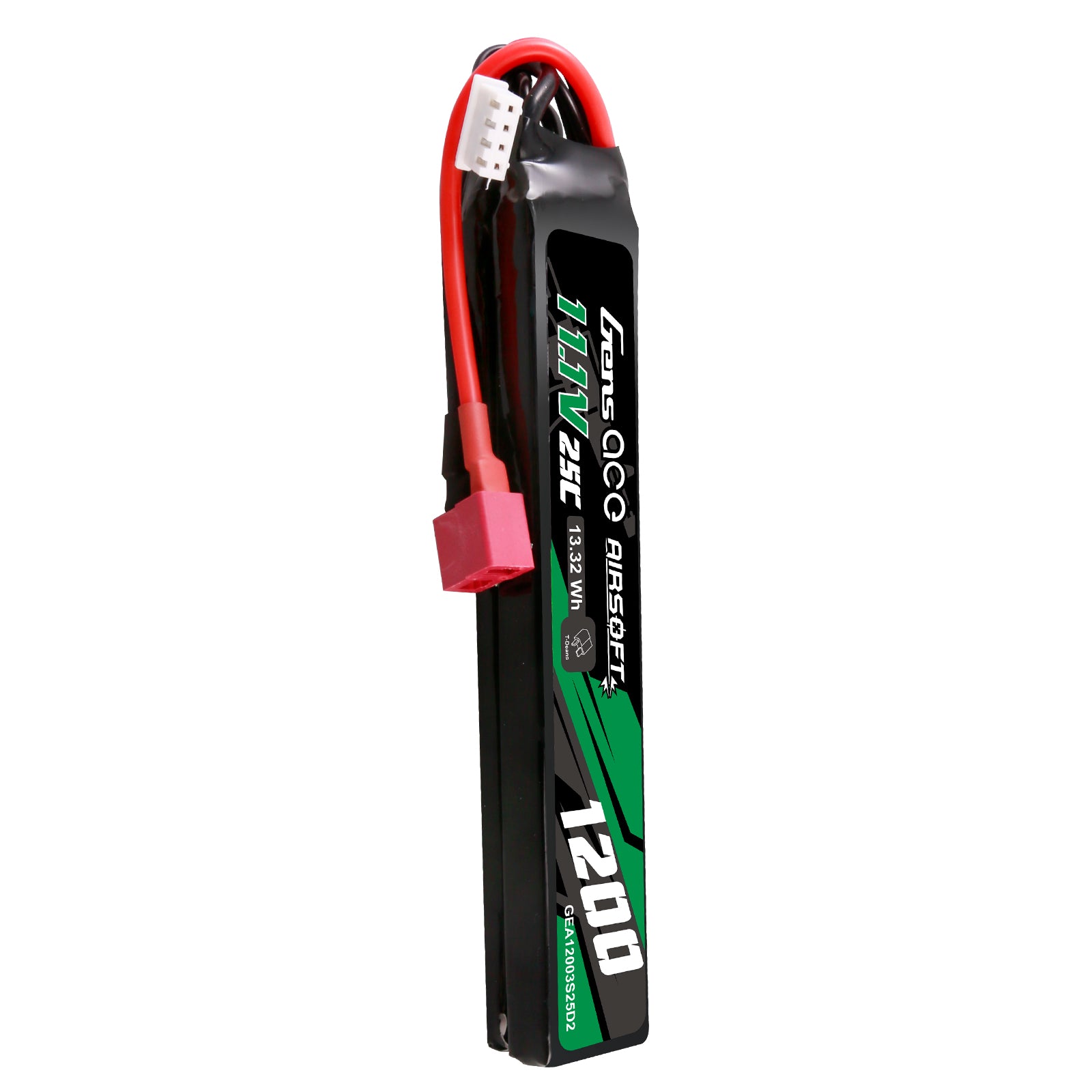 Gens Ace Airsoft 1200mAh 3S 25C batterie LiPo 11.1V Deans saddle