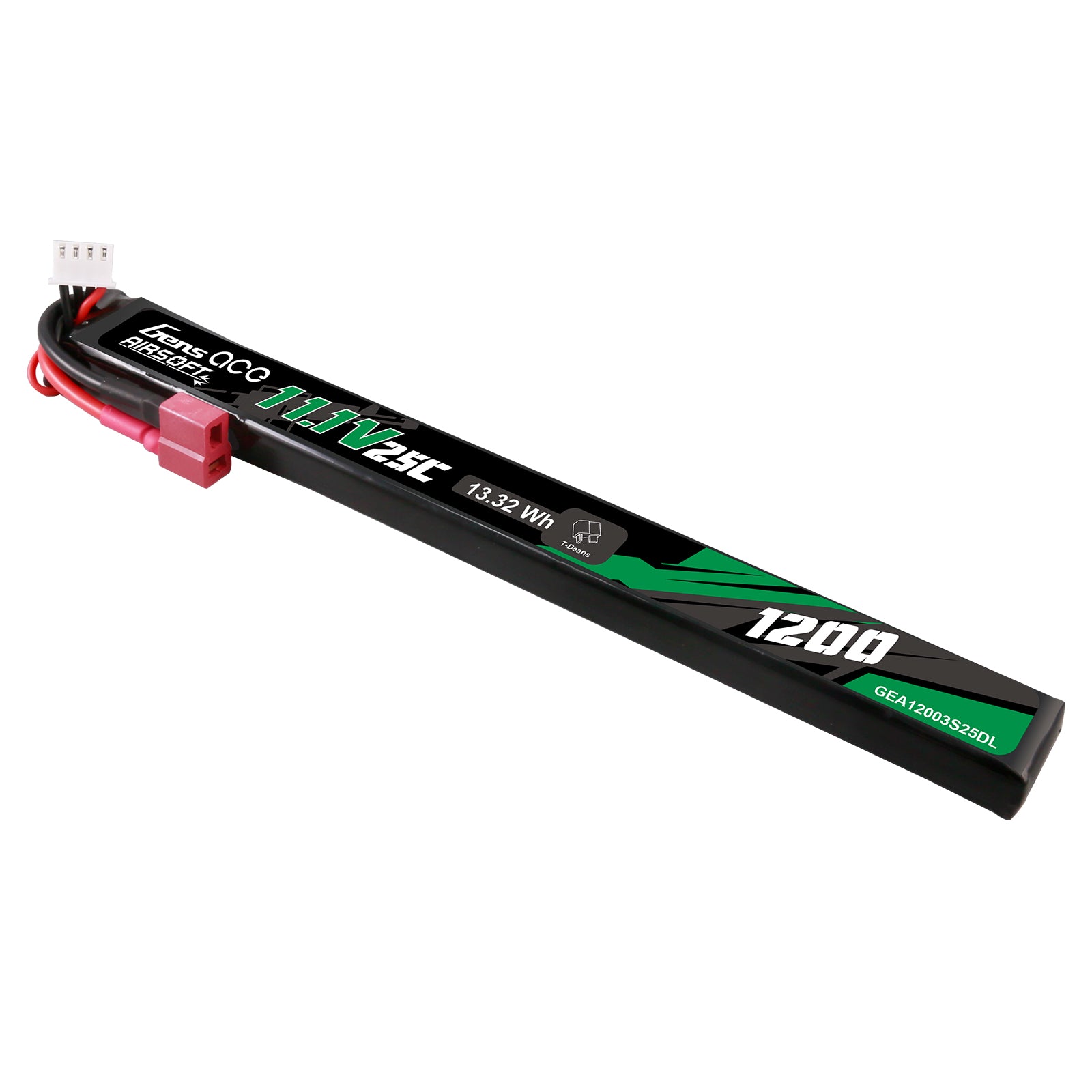 Gens Ace Airsoft 1200mAh 3S batterie LiPo 25C Deans long